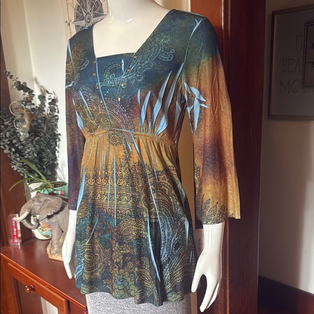 NWT Style&Co size small Bohemian Multicolor Women's Top